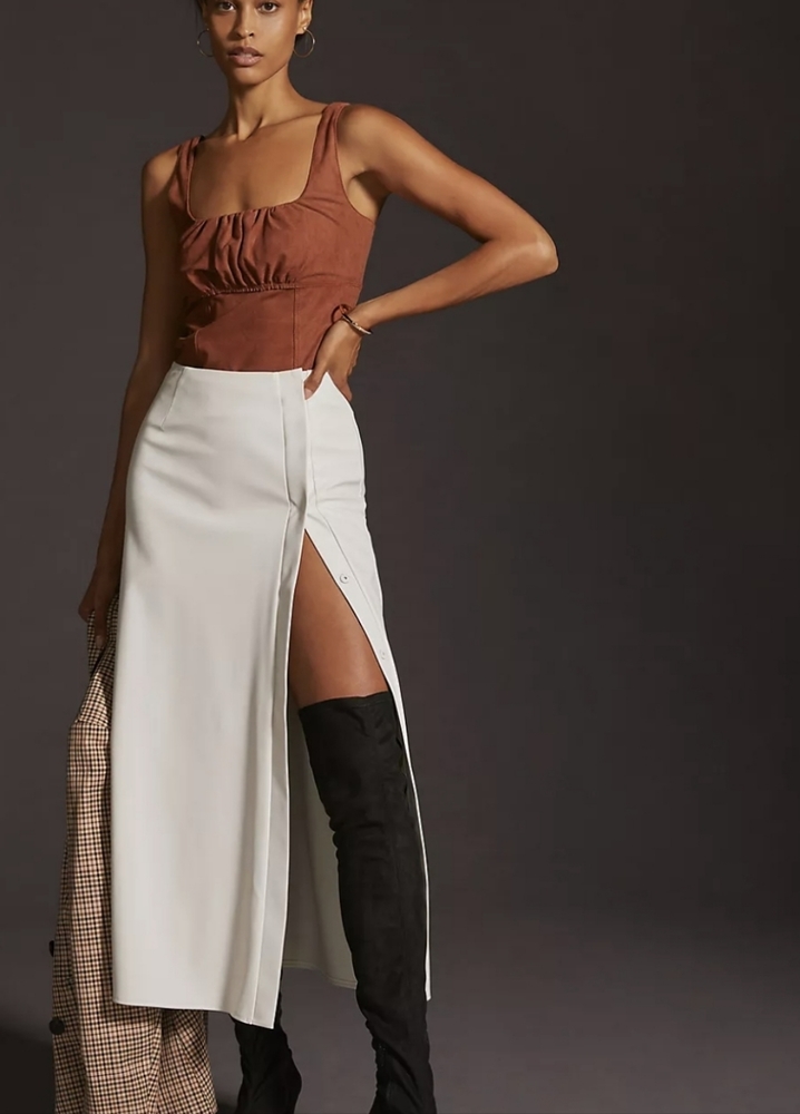 Mare Mare × Anthropologie Side Button Maxi Skirt